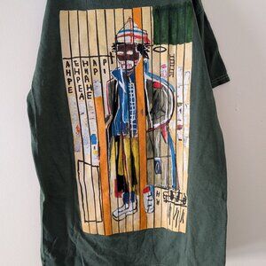 Basquiat Official Ripple Tee 🎨 Green Graphic Art T-Shirt Size Small Street Art